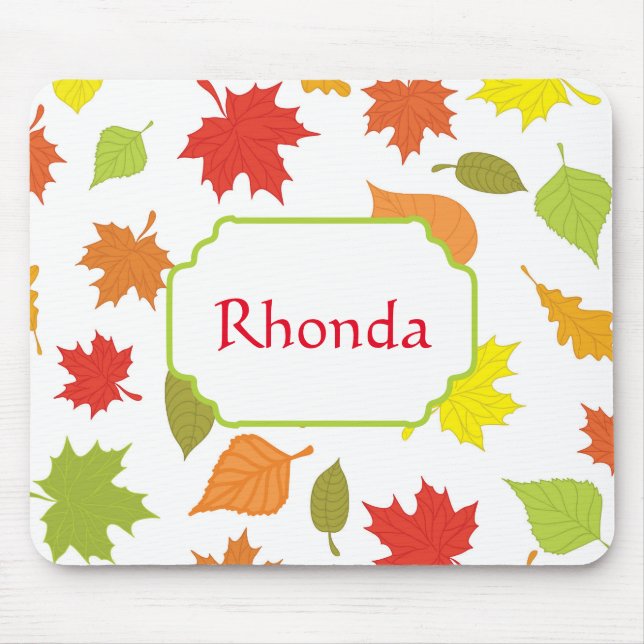 Colourful Fall Leaves Mouse Pad (Front)