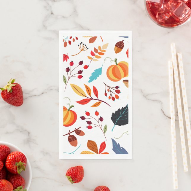 Colourful Fall Leaves Napkin (Insitu)