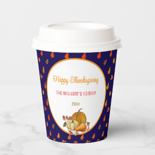 Colourful Fall Leaves Pattern Thanksgiving Party Paper Cups
