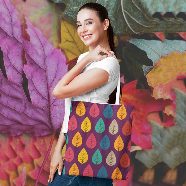 Colourful fall leaves tote bag (Creator Uploaded)