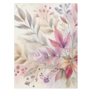 Colourful Fall leaves watercolor pastel colour Tablecloth