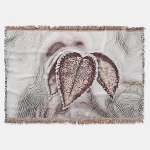 Colourful Fall leaves with fall colours drawing Throw Blanket