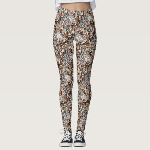 Colourful Fall leaves with fall colours watercolor Leggings