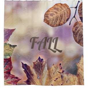 Colourful Fall leaves with fall colours watercolor Shower Curtain