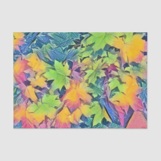 Colourful Fall leaves with fall colours watercolor Tissue Paper