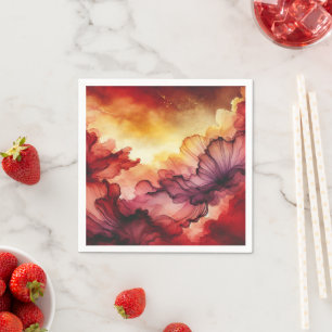 Colourful Fall Sunset Alcohol Ink Decoupage Paper Napkin