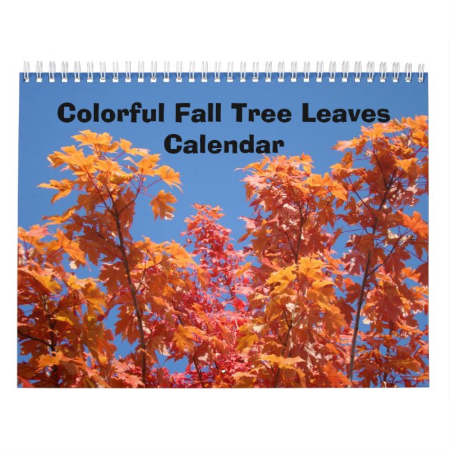 Colourful Fall Tree Leaves Calendars Blue Sky Art (Cover)