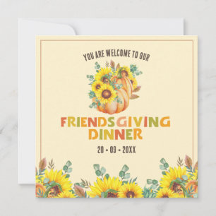 Colourful Fall Vibe Thanksgiving Dinner Party Invitation