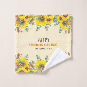 Colourful Fall Vibe Thanksgiving Dinner Party Wash Cloth