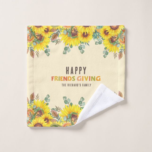 Colourful Fall Vibe Thanksgiving Dinner Party Wash Cloth (Wash Cloth)
