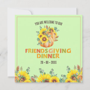 Colourful Fall Vibe Thanksgiving Green Dinner Part Invitation