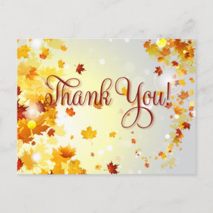 Colourful Fall Wedding Thank You Postcard Notes
