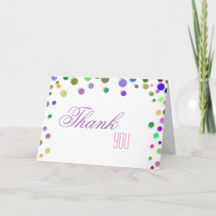 Colourful Falling Sparkles Polka Dots Thank You