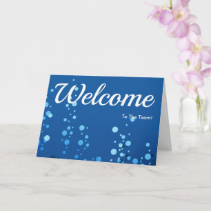 Colourful Falling Sparkles Polka Dots Welcome Card