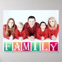 Colourful Family Blocks Custom Family Portrait