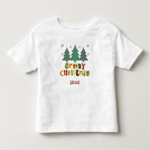 Colourful Family Christmas Tree Merry Christmas Toddler T-Shirt
