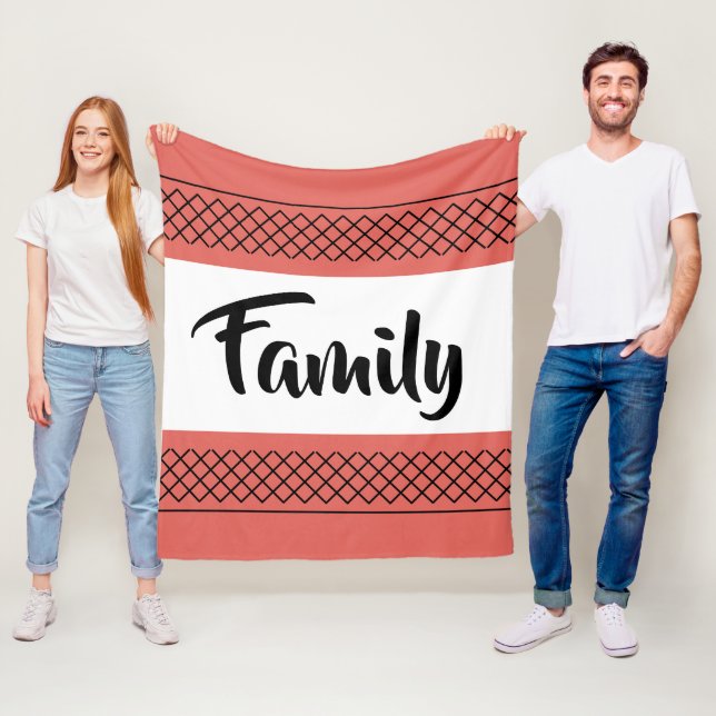 Colourful Family Coral Fleece Blanket (In Situ)