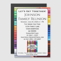 Colourful Family Reunion Invitation Magnet Card