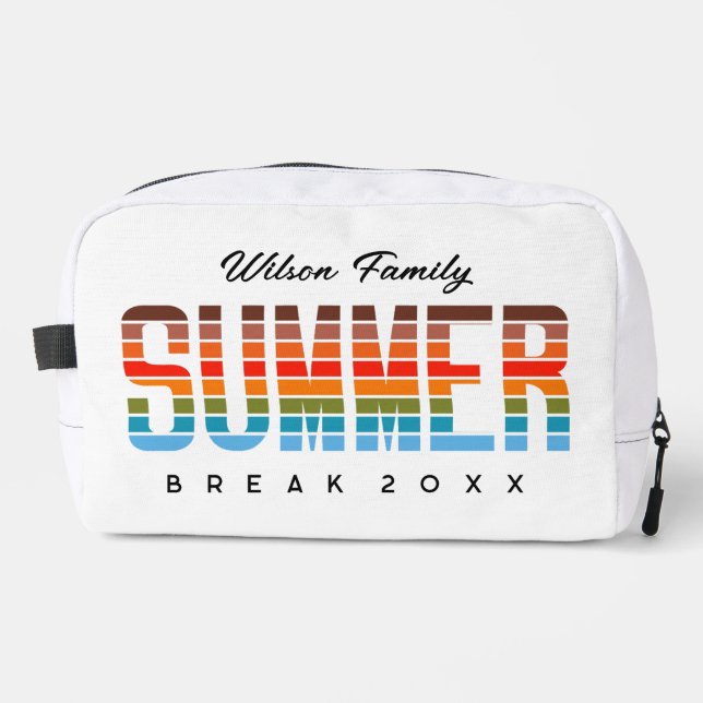 Colourful Family Summer Sunset Beach Gathering Dopp Kit (Front)