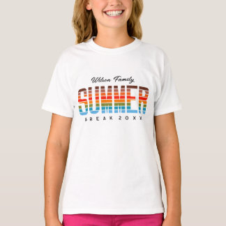 Colourful Family Summer Sunset Beach Vacation T-Shirt