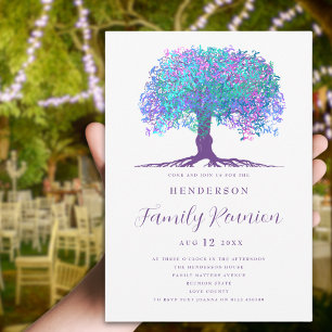 Colourful Family Tree Family Reunion Invitation