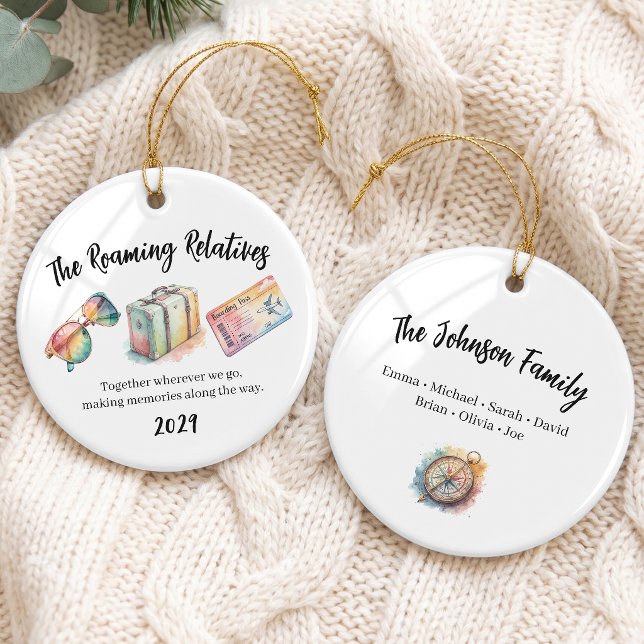 Colourful Family Vacation Crew Group Ceramic Tree Decoration (Creator Uploaded)