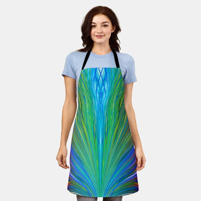 Colourful Fan Feather Apron (Worn)