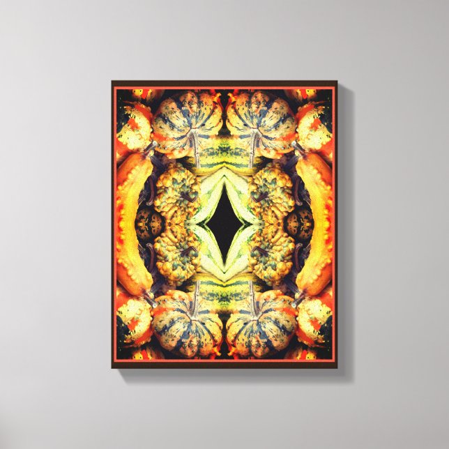 Colourful Fancy Gourds Close Up Abstract Canvas Print (Front)