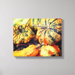 Colourful Fancy Gourds Close Up Canvas Print
