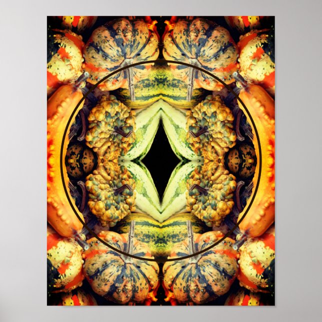 Colourful Fancy Gourds Frame Create Your Own Photo Poster (Front)