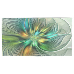 Colourful Fantasy Abstract Flower Fractal Art Pillowcase