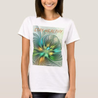 Colourful Fantasy Abstract Flower Fractal Art Text