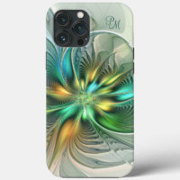 Colourful Fantasy Abstract Flower Fractal Initials