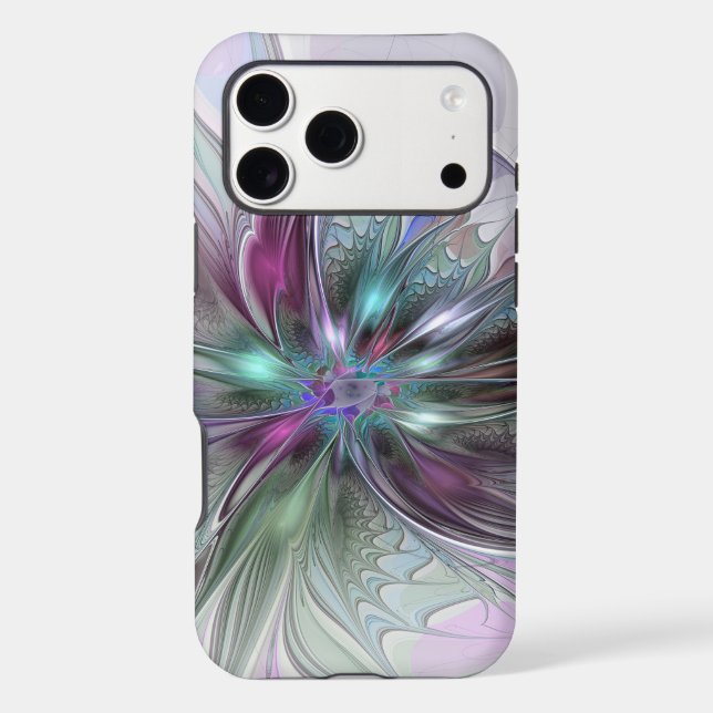 Colourful Fantasy Abstract Modern Fractal Flower (Back)