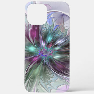 Colourful Fantasy Abstract Modern Fractal Flower iPhone 12 Pro Max Case