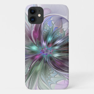 Colourful Fantasy Abstract Modern Fractal Flower Case-Mate iPhone Case
