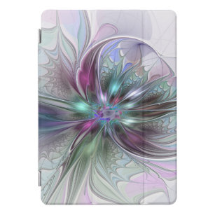 Colourful Fantasy Abstract Modern Fractal Flower iPad Pro Cover