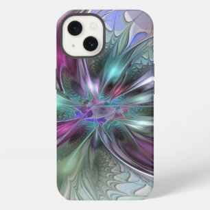 Colourful Fantasy Abstract Modern Fractal Flower iPhone 13 Case