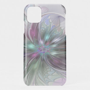 Colourful Fantasy Abstract Modern Fractal Flower iPhone 11 Case