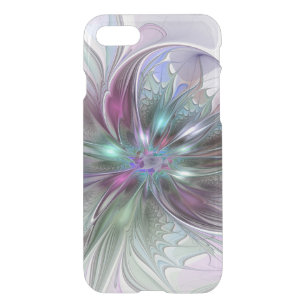 Colourful Fantasy Abstract Modern Fractal Flower iPhone SE/8/7 Case