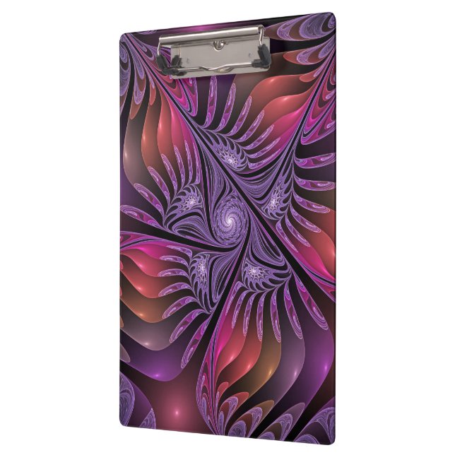 Colourful Fantasy Abstract Modern Purple Fractal Clipboard (Left)