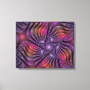 Colourful Fantasy Abstract Trippy Purple Fractal Canvas Print