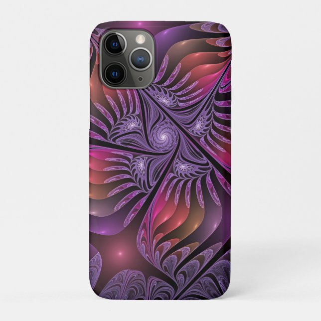 Colourful Fantasy Abstract Trippy Purple Fractal Case-Mate iPhone Case (Back)