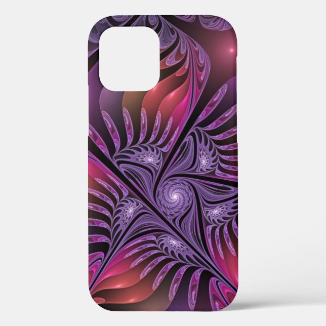 Colourful Fantasy Abstract Trippy Purple Fractal Case-Mate iPhone Case (Back)