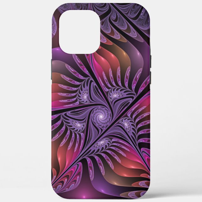 Colourful Fantasy Abstract Trippy Purple Fractal Case-Mate iPhone Case (Back)