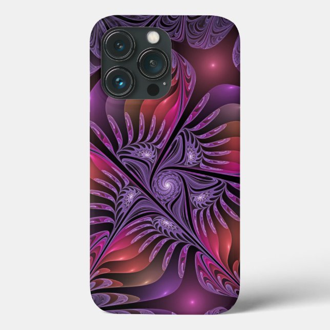 Colourful Fantasy Abstract Trippy Purple Fractal Case-Mate iPhone Case (Back)