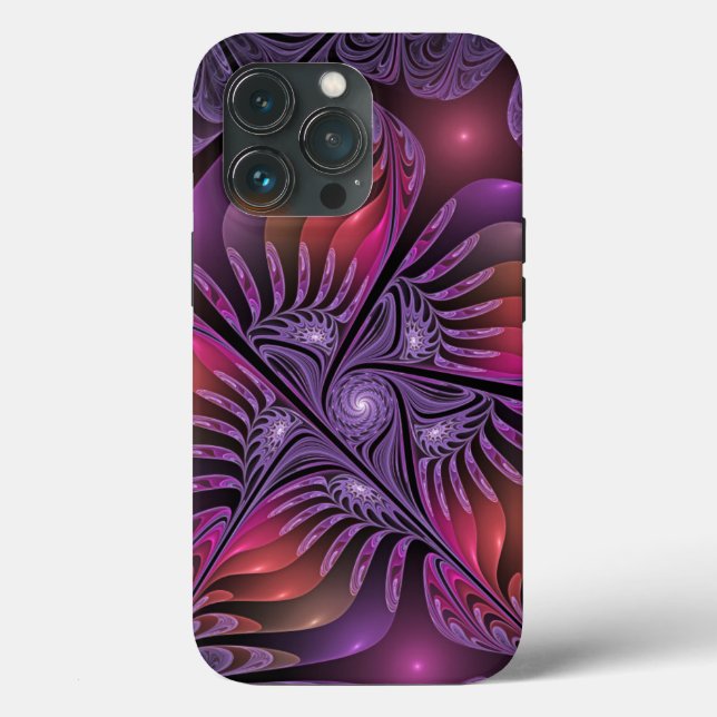 Colourful Fantasy Abstract Trippy Purple Fractal Case-Mate iPhone Case (Back)