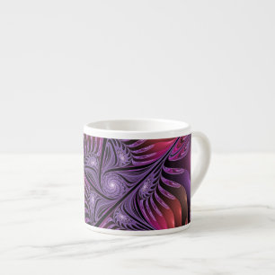 Colourful Fantasy Abstract Trippy Purple Fractal Espresso Cup