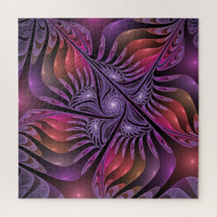 Colourful Fantasy Abstract Trippy Purple Fractal Jigsaw Puzzle