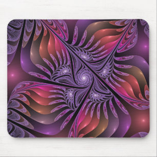 Colourful Fantasy Abstract Trippy Purple Fractal Mouse Pad